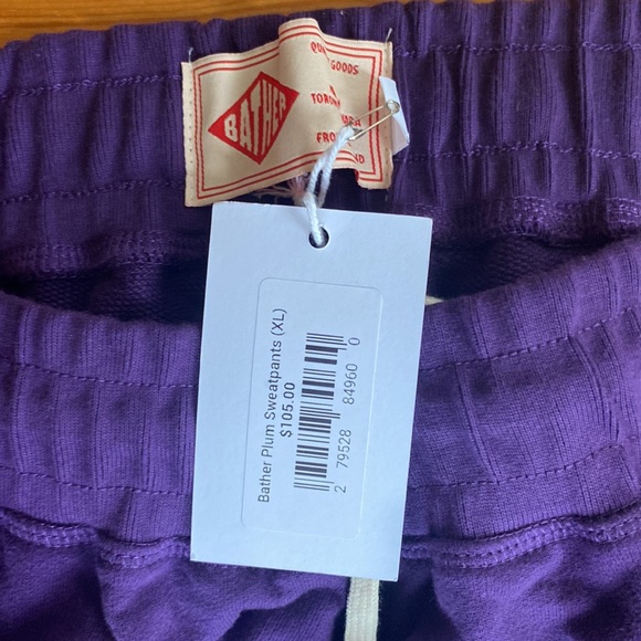 Bather Plum Men’s Sweatpants. New with Tags, originally $105. - Picture 2 of 3
